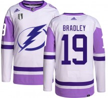 Men's Adidas Tampa Bay Lightning Brian Bradley Hockey Fights Cancer 2022 Stanley Cup Final Jersey - Authentic