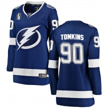 Women's Fanatics Branded Tampa Bay Lightning Matt Tomkins Blue Home 2022 Stanley Cup Final Jersey - Breakaway