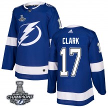Youth Adidas Tampa Bay Lightning Wendel Clark Blue Home 2020 Stanley Cup Champions Jersey - Authentic