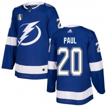 Men's Adidas Tampa Bay Lightning Nicholas Paul Blue Home 2022 Stanley Cup Final Jersey - Authentic