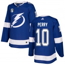 Men's Adidas Tampa Bay Lightning Corey Perry Blue Home 2022 Stanley Cup Final Jersey - Authentic