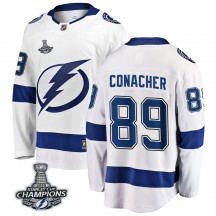 Youth Fanatics Branded Tampa Bay Lightning Cory Conacher White Away 2020 Stanley Cup Champions Jersey - Breakaway