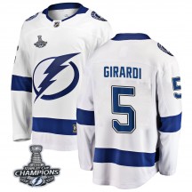 Youth Fanatics Branded Tampa Bay Lightning Dan Girardi White Away 2020 Stanley Cup Champions Jersey - Breakaway