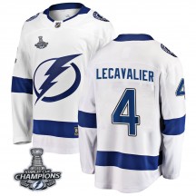 Youth Fanatics Branded Tampa Bay Lightning Vincent Lecavalier White Away 2020 Stanley Cup Champions Jersey - Breakaway