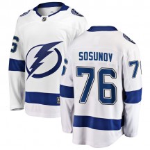 Men's Fanatics Branded Tampa Bay Lightning Oleg Sosunov White Away Jersey - Breakaway