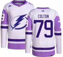 Men's Adidas Tampa Bay Lightning Ross Colton Hockey Fights Cancer Jersey - Authentic