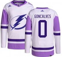 Men's Adidas Tampa Bay Lightning Gage Goncalves Hockey Fights Cancer Jersey - Authentic