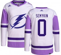Men's Adidas Tampa Bay Lightning Dmitry Semykin Hockey Fights Cancer Jersey - Authentic