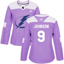Women's Adidas Tampa Bay Lightning Tyler Johnson Purple Fights Cancer Practice Jersey - Authentic