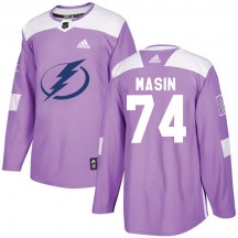 Men's Adidas Tampa Bay Lightning Dominik Masin Purple Fights Cancer Practice Jersey - Authentic