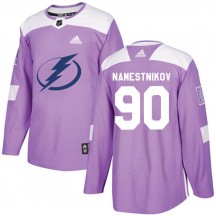 Men's Adidas Tampa Bay Lightning Vladislav Namestnikov Purple Fights Cancer Practice Jersey - Authentic