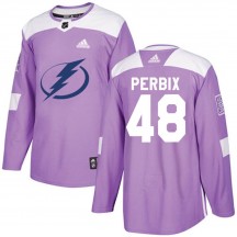 Men's Adidas Tampa Bay Lightning Nick Perbix Purple Fights Cancer Practice Jersey - Authentic