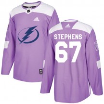 Men's Adidas Tampa Bay Lightning Mitchell Stephens Purple Fights Cancer Practice Jersey - Authentic