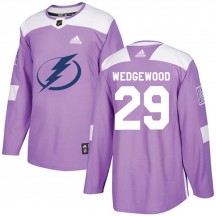 Men's Adidas Tampa Bay Lightning Scott Wedgewood Purple ized Fights Cancer Practice Jersey - Authentic