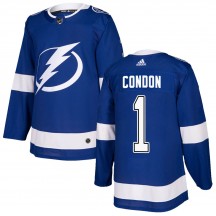 Men's Adidas Tampa Bay Lightning Mike Condon Blue ized Home Jersey - Authentic