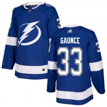 Men's Adidas Tampa Bay Lightning Cameron Gaunce Blue Home Jersey - Authentic