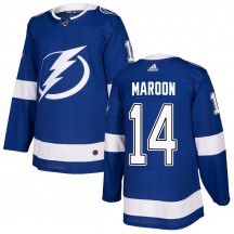 Men's Adidas Tampa Bay Lightning Pat Maroon Blue Home Jersey - Authentic