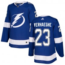 Men's Adidas Tampa Bay Lightning Carter Verhaeghe Blue Home Jersey - Authentic