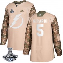 Youth Adidas Tampa Bay Lightning Dan Girardi Camo Veterans Day Practice 2020 Stanley Cup Champions Jersey - Authentic