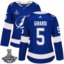 Women's Adidas Tampa Bay Lightning Dan Girardi Blue Home 2020 Stanley Cup Champions Jersey - Authentic