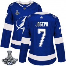 Women's Adidas Tampa Bay Lightning Mathieu Joseph Blue Home 2020 Stanley Cup Champions Jersey - Authentic