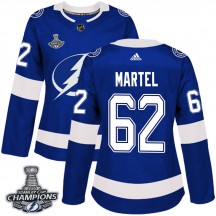Women's Adidas Tampa Bay Lightning Danick Martel Blue Home 2020 Stanley Cup Champions Jersey - Authentic