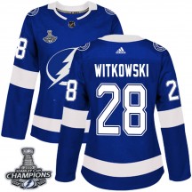 Women's Adidas Tampa Bay Lightning Luke Witkowski Blue Home 2020 Stanley Cup Champions Jersey - Authentic