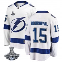 Men's Fanatics Branded Tampa Bay Lightning Michael Bournival White Away 2020 Stanley Cup Champions Jersey - Breakaway