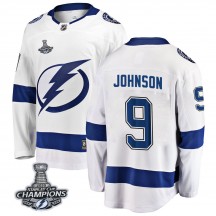 Men's Fanatics Branded Tampa Bay Lightning Tyler Johnson White Away 2020 Stanley Cup Champions Jersey - Breakaway