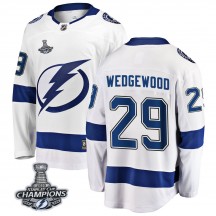 Men's Fanatics Branded Tampa Bay Lightning Scott Wedgewood White Away 2020 Stanley Cup Champions Jersey - Breakaway