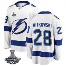 Men's Fanatics Branded Tampa Bay Lightning Luke Witkowski White Away 2020 Stanley Cup Champions Jersey - Breakaway