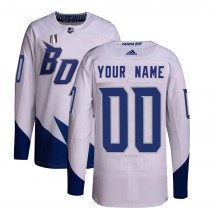 Youth Adidas Tampa Bay Lightning Custom White 2022 Stadium Series Primegreen 2022 Stanley Cup Final Jersey - Authentic