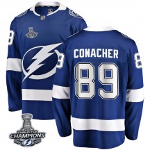 Men's Fanatics Branded Tampa Bay Lightning Cory Conacher Blue Home 2020 Stanley Cup Champions Jersey - Breakaway