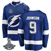 Men's Fanatics Branded Tampa Bay Lightning Tyler Johnson Blue Home 2020 Stanley Cup Champions Jersey - Breakaway