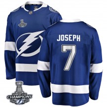 Men's Fanatics Branded Tampa Bay Lightning Mathieu Joseph Blue Home 2020 Stanley Cup Champions Jersey - Breakaway