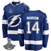 Men's Fanatics Branded Tampa Bay Lightning Pat Maroon Blue Home 2020 Stanley Cup Champions Jersey - Breakaway