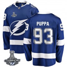 Men's Fanatics Branded Tampa Bay Lightning Daren Puppa Blue Home 2020 Stanley Cup Champions Jersey - Breakaway