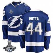 Men's Fanatics Branded Tampa Bay Lightning Jan Rutta Blue Home 2020 Stanley Cup Champions Jersey - Breakaway