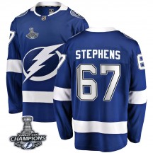 Men's Fanatics Branded Tampa Bay Lightning Mitchell Stephens Blue Home 2020 Stanley Cup Champions Jersey - Breakaway