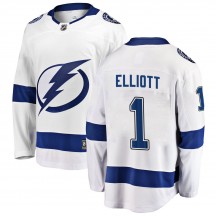 Youth Fanatics Branded Tampa Bay Lightning Brian Elliott White Away Jersey - Breakaway