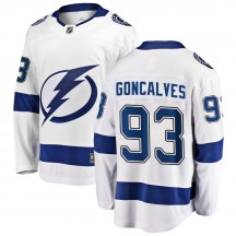 Youth Fanatics Branded Tampa Bay Lightning Gage Goncalves White Away Jersey - Breakaway