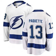 Youth Fanatics Branded Tampa Bay Lightning Cedric Paquette White Away Jersey - Breakaway