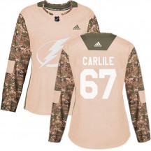 Women's Adidas Tampa Bay Lightning Declan Carlile Camo Veterans Day Practice Jersey - Authentic
