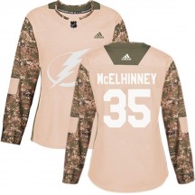 Women's Adidas Tampa Bay Lightning Curtis McElhinney Camo Veterans Day Practice Jersey - Authentic