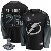 Youth Fanatics Branded Tampa Bay Lightning Martin St. Louis Black Alternate 2020 Stanley Cup Champions Jersey - Breakaway