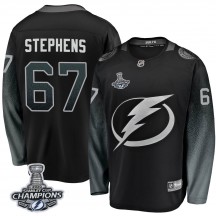 Youth Fanatics Branded Tampa Bay Lightning Mitchell Stephens Black Alternate 2020 Stanley Cup Champions Jersey - Breakaway