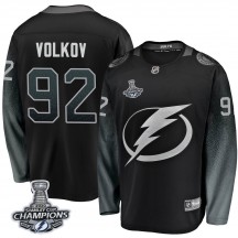 Youth Fanatics Branded Tampa Bay Lightning Alexander Volkov Black Alternate 2020 Stanley Cup Champions Jersey - Breakaway