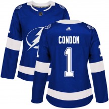 Women's Adidas Tampa Bay Lightning Mike Condon Blue ized Home Jersey - Authentic