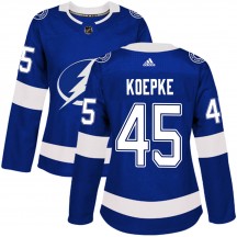 Women's Adidas Tampa Bay Lightning Cole Koepke Blue Home Jersey - Authentic