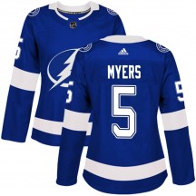 Women's Adidas Tampa Bay Lightning Philippe Myers Blue Home Jersey - Authentic